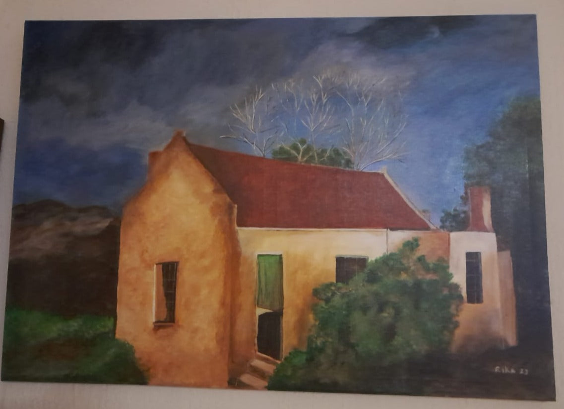Plaashuis deur Rika (89x54cm)