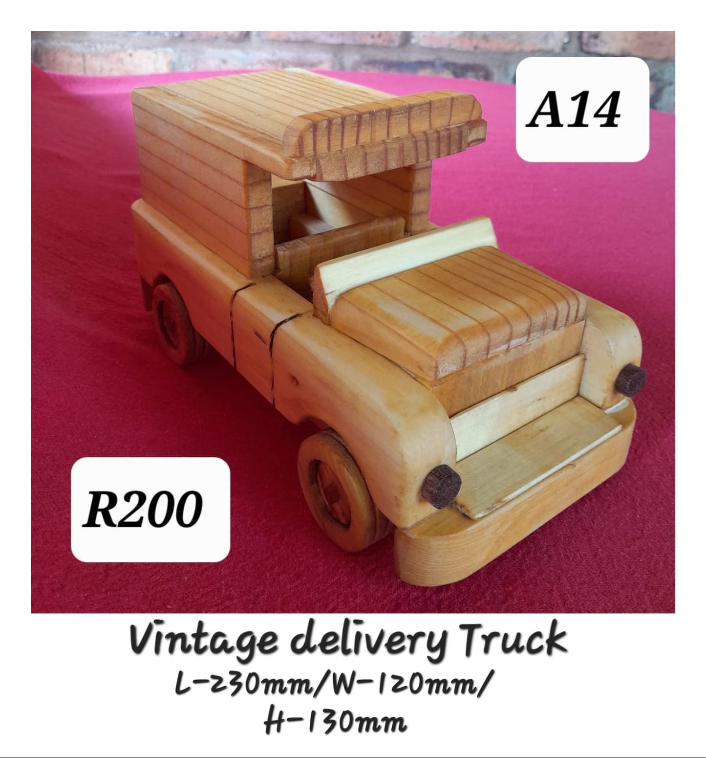 Wooden Vintage Delivery Truck (230x120x140mm)