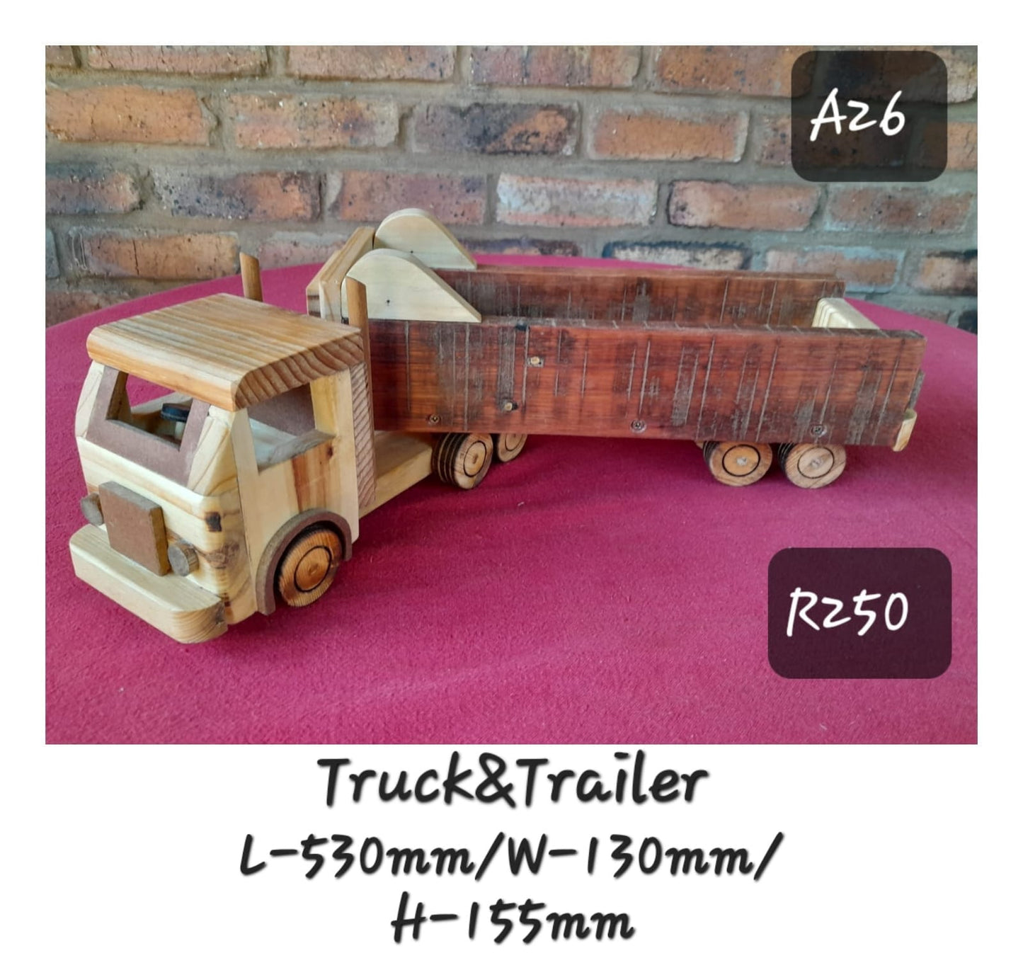Truck & Trailer - Wood (530x130x155mm)