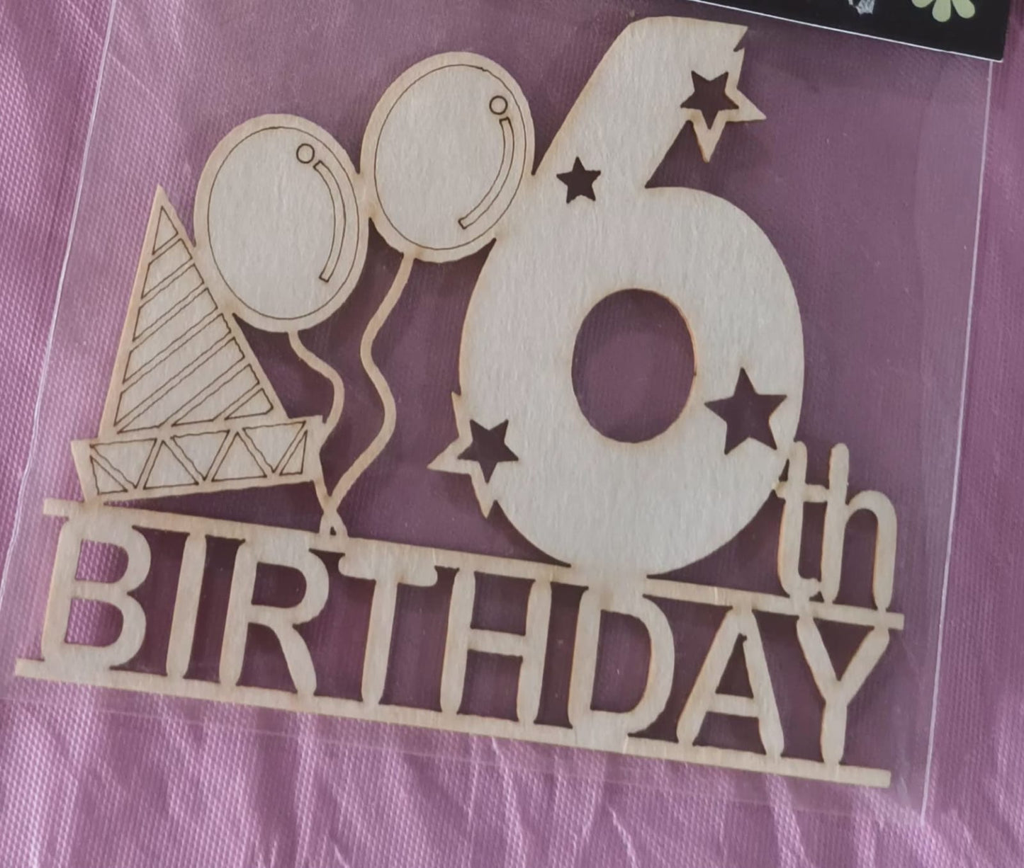 6TH BIRTHDAY or 6DE VERJAARSDAG laser cutting