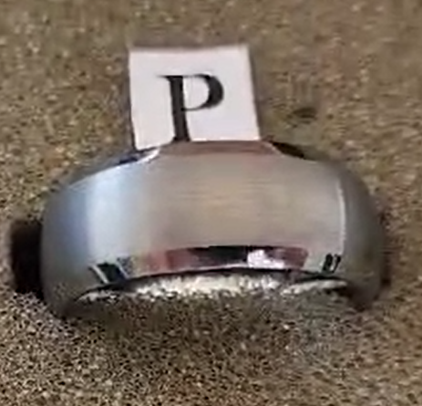 Tungsten men's ring. Grind with polished edge (Size P, S or V)