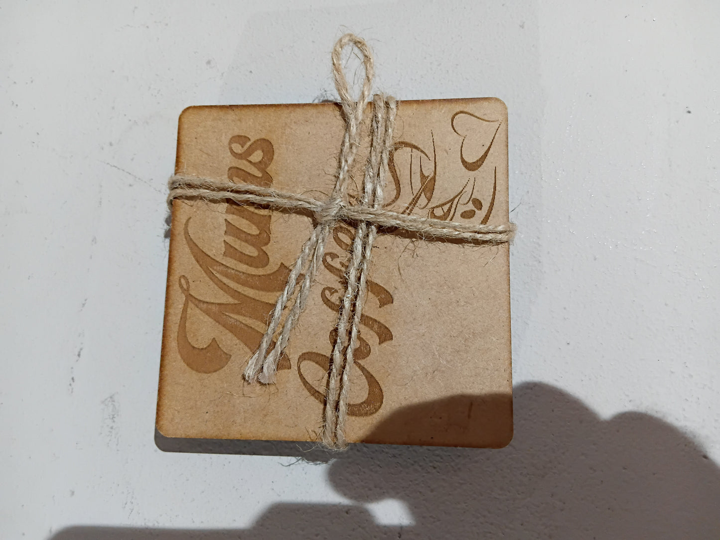 SET OF "MUMS WINE" OR "MUMS COFFEE"  COASTERS - LASER CUTTING