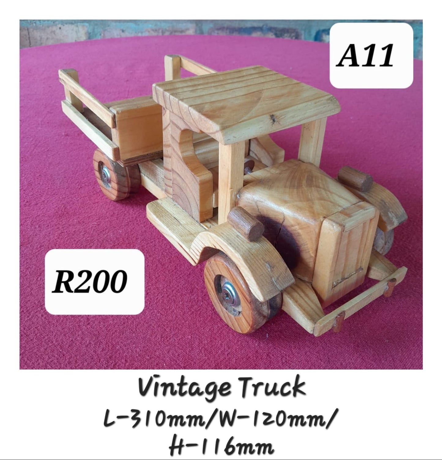 Wooden Vintage Truck (310x120x116mm)