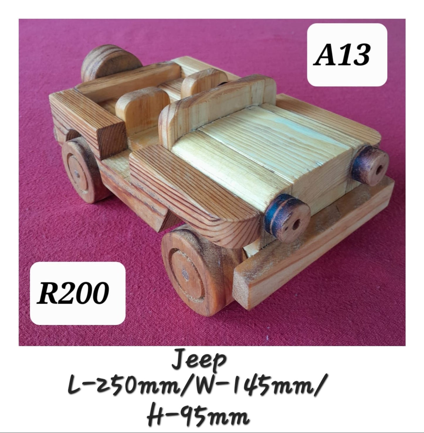 Jeep - Wood (250x145x95mm)