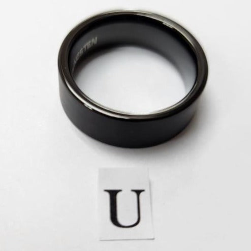 Tungsten men's ring. Flat black (Size U, W or Z)