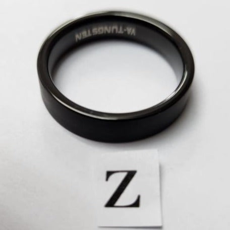 Tungsten men's ring. Flat black (Size U, W or Z)