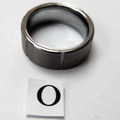 Tungsten men's ring. Grinded with diagonal lines (Size O)