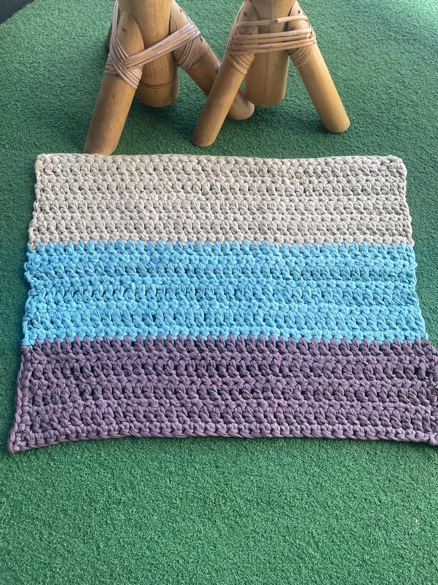 Bedside/bathroom mat made of T-shirt yarn (80x55cm)