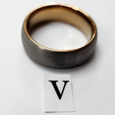 Tungsten men's ring. Grinded with brass edge ( Size V or X)
