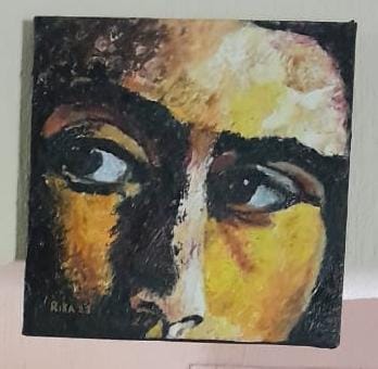 Peinsend deur Rika (30x30cm)