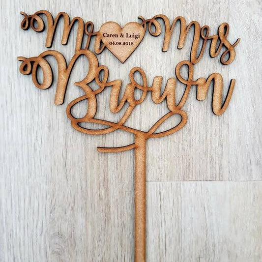 MR & MRS CAKE TOPPER LASER CUTTING