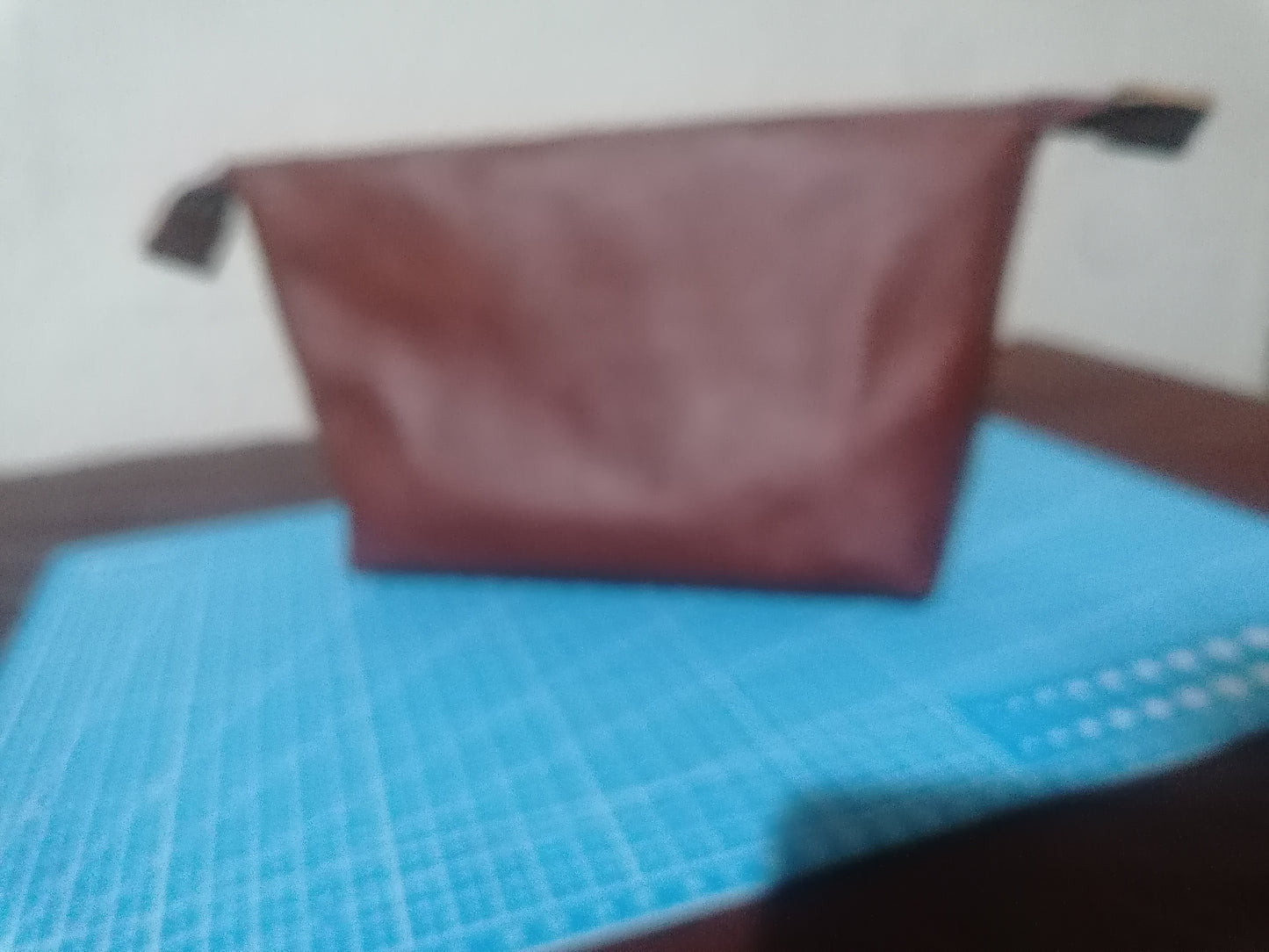 Leather make-up bag