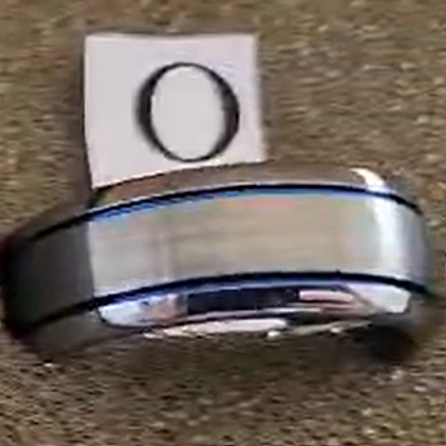 Tungsten men's ring. Silver with 2 grooves (Size O)