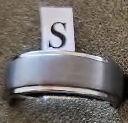 Tungsten men's ring. Grinded steel with edge (Size S or T)