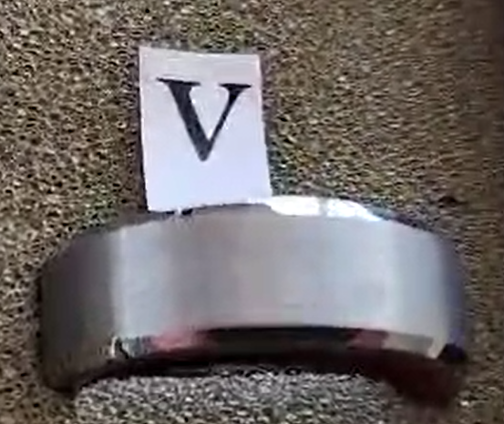 Tungsten men's ring. Grind with polished edge (Size P, S or V)