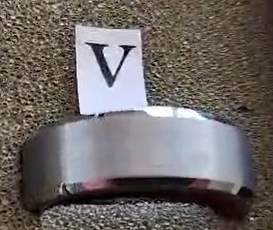 Tungsten men's ring. Grind with polished edge (Size P, S or V)