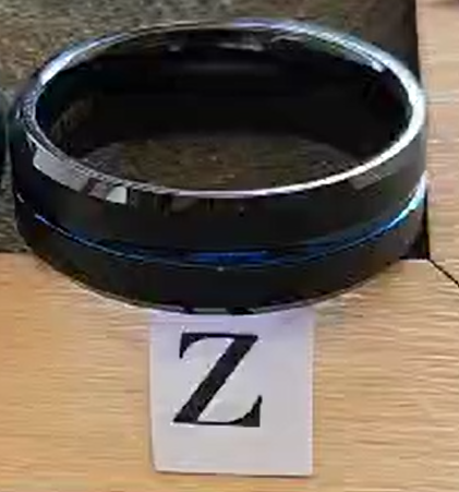 Tungsten men's ring. Black and Blue (Size Z)