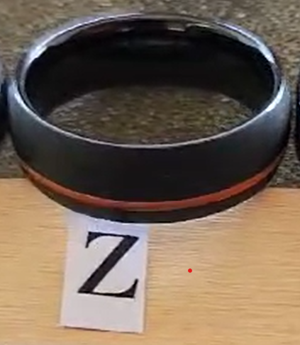 Tungsten men's ring. Black with stripe (Size Y or Z)